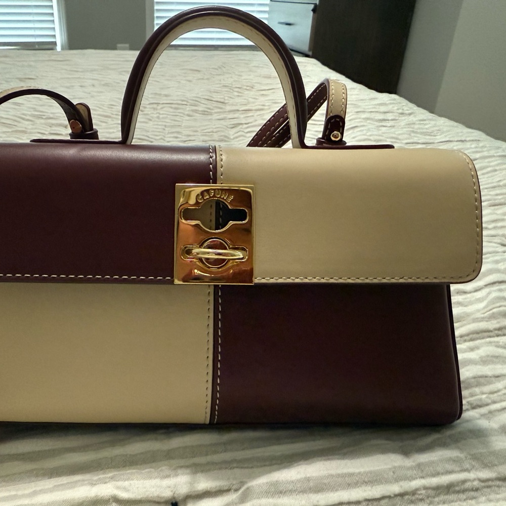 Luxurious Two-Tone Satchel Bag